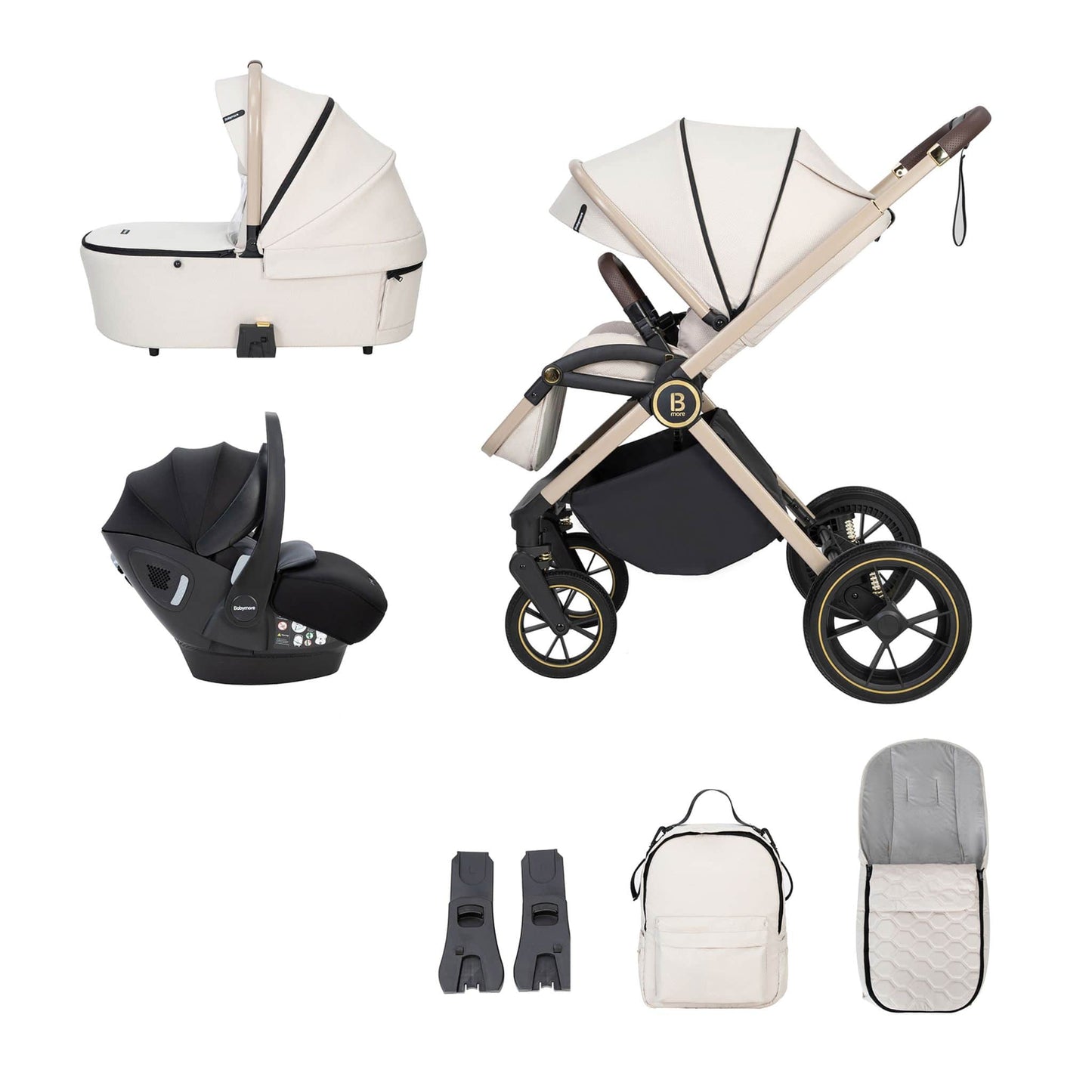 Babymore Kai 3-in-1 Travel System - Pecan Car Seat no base sandstone