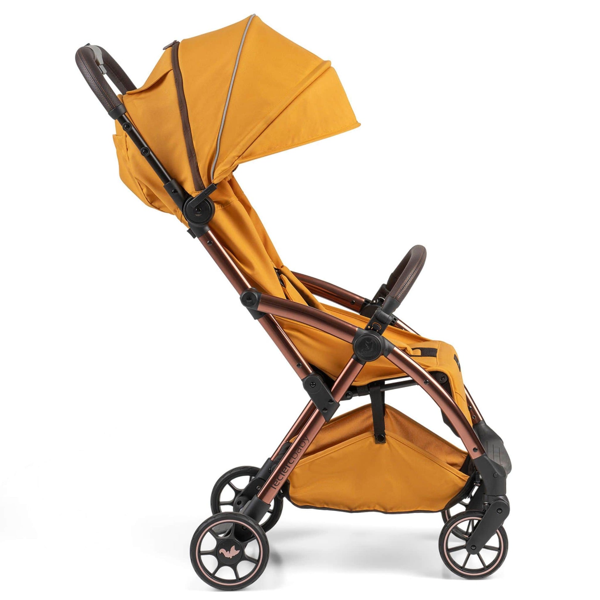 Leclerc-Baby-Influencer-Air-Stroller-golden-mustard-side-hood-7