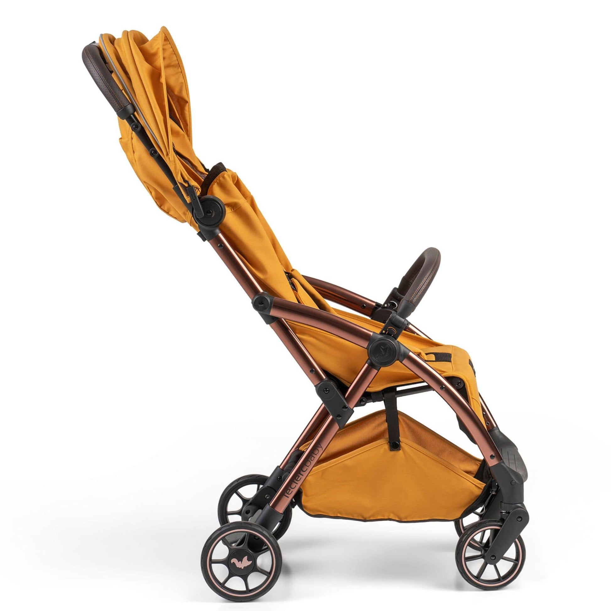 Leclerc-Baby-Influencer-Air-Stroller-golden-mustard-side-hood-up-8