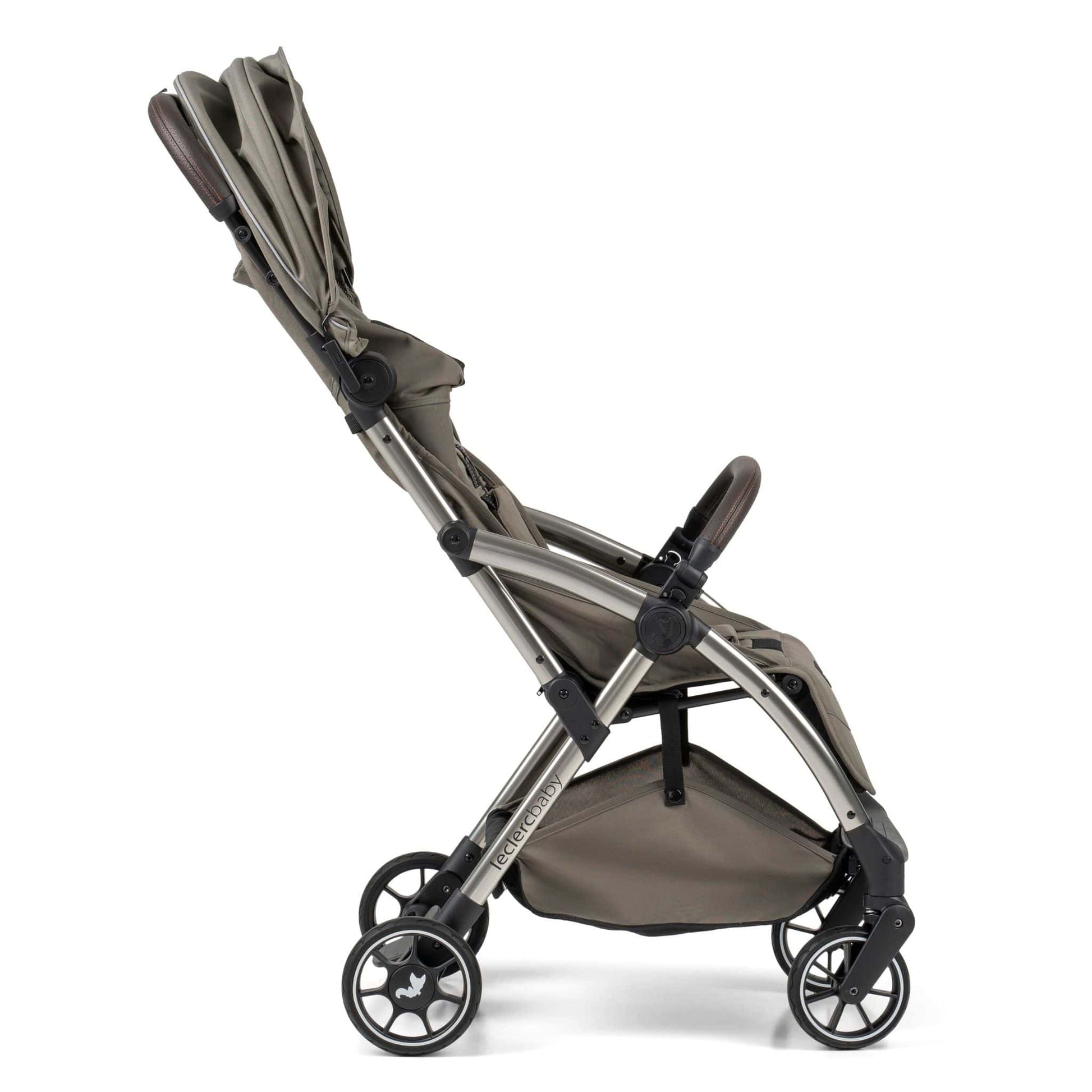 Leclerc-Baby-Influencer-Air-Stroller-olive-green-side-hood-up-11