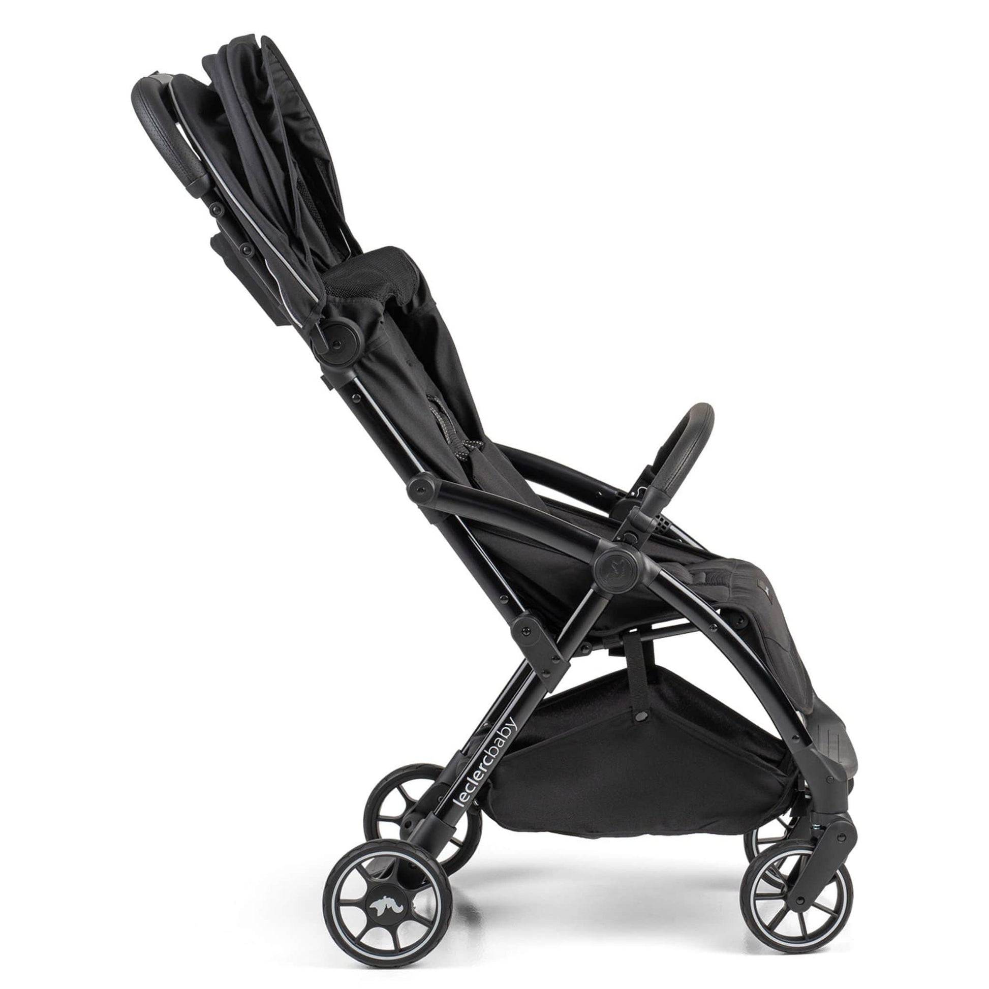 Leclerc-Baby-Influencer-Air-Stroller-piano-black-side-hood-up-8