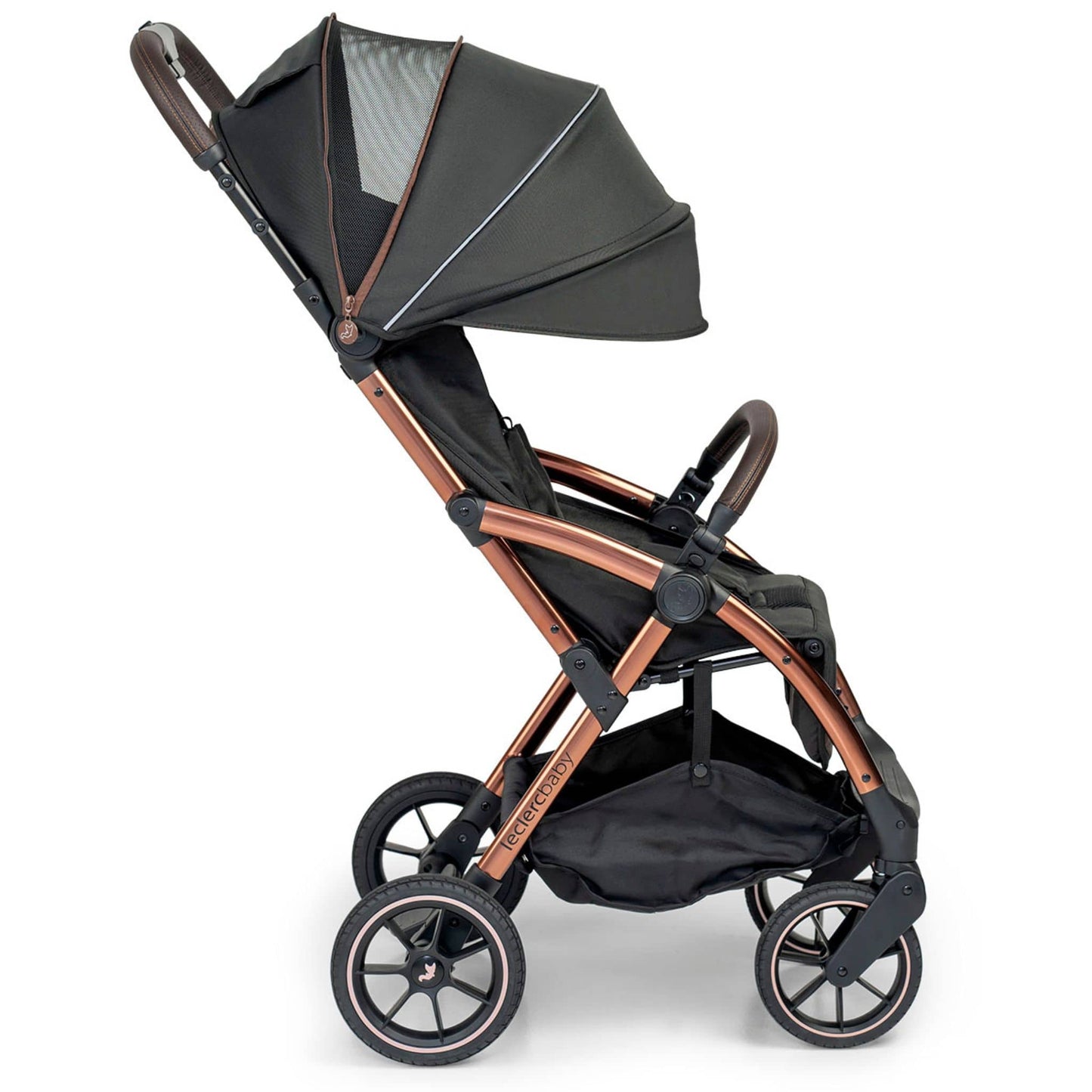 Leclerc-Baby-Influencer-XL-Stroller-black-brown-side-hood-vent-10