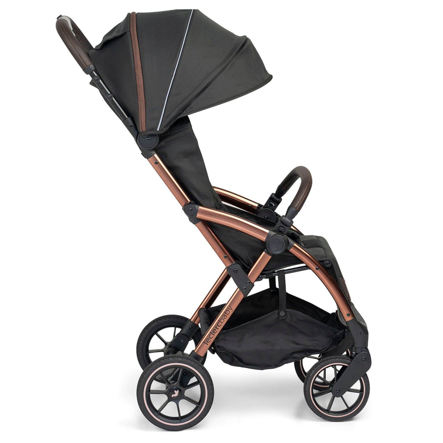 Leclerc-Baby-Influencer-XL-Stroller-black-brown-side-hood-recline-9