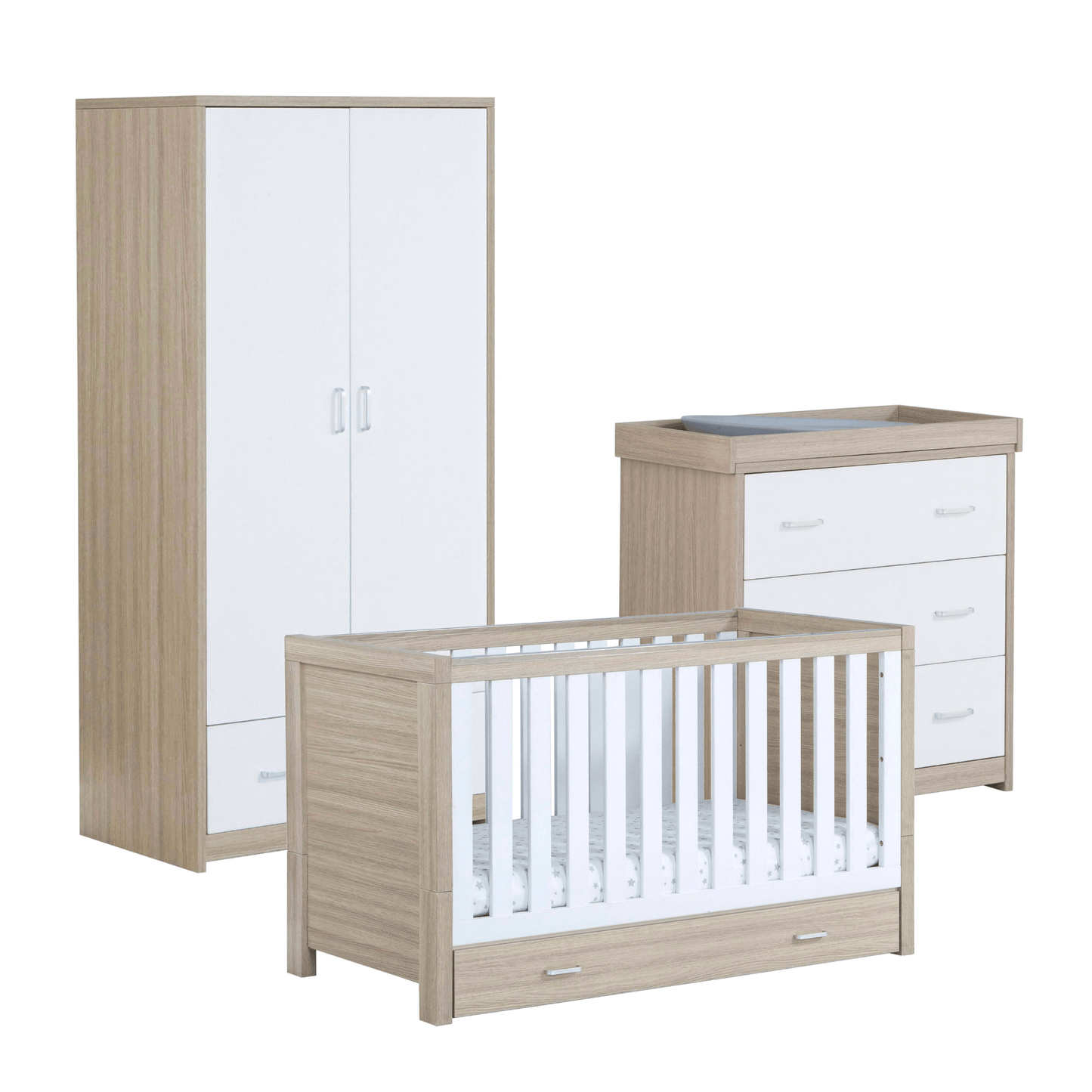 Luno-3-piece-nursery-set-with-drawer-on-cot-oak-white-includes-wardrobe-and-changer3