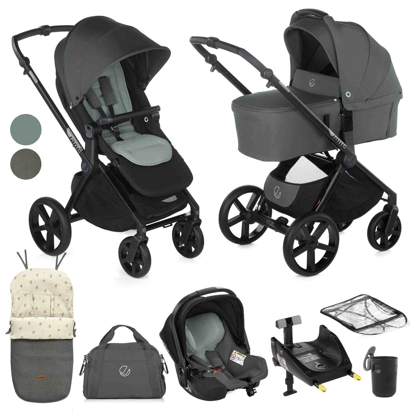 Jané Muum-4 + Sweet Carrycot+ Koos i-Size 3-in-1 Travel System