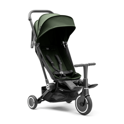 smarTrike-Stroller-with-handlebars-hood-up-front-facing-forest-green