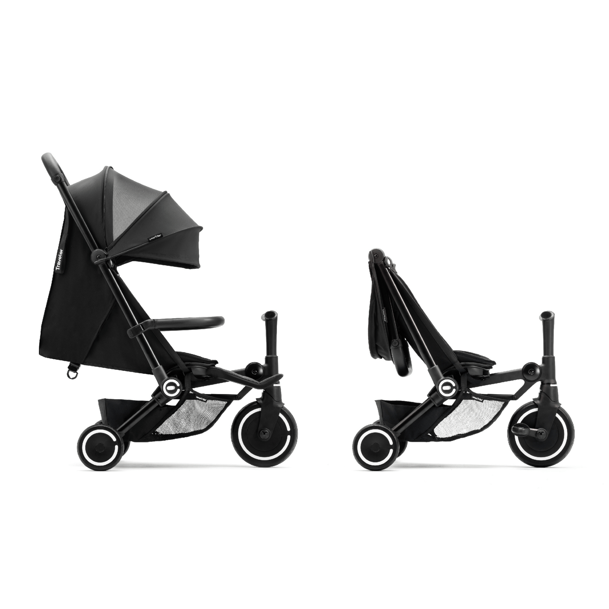 smarTrike-Stroller-with-handlebars-hood-up-side-facing-and-toddler-trike-version-onyx-black