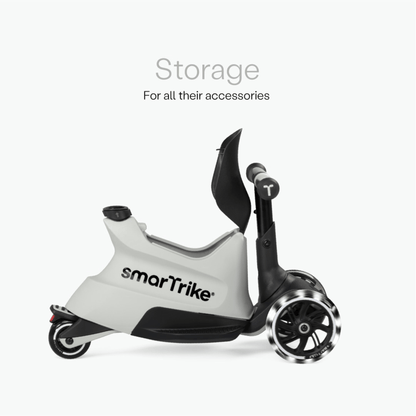 smarTrike-Xtend-ride-on-Scooter-ride-on-mode-showing-under-seat-storage-grey